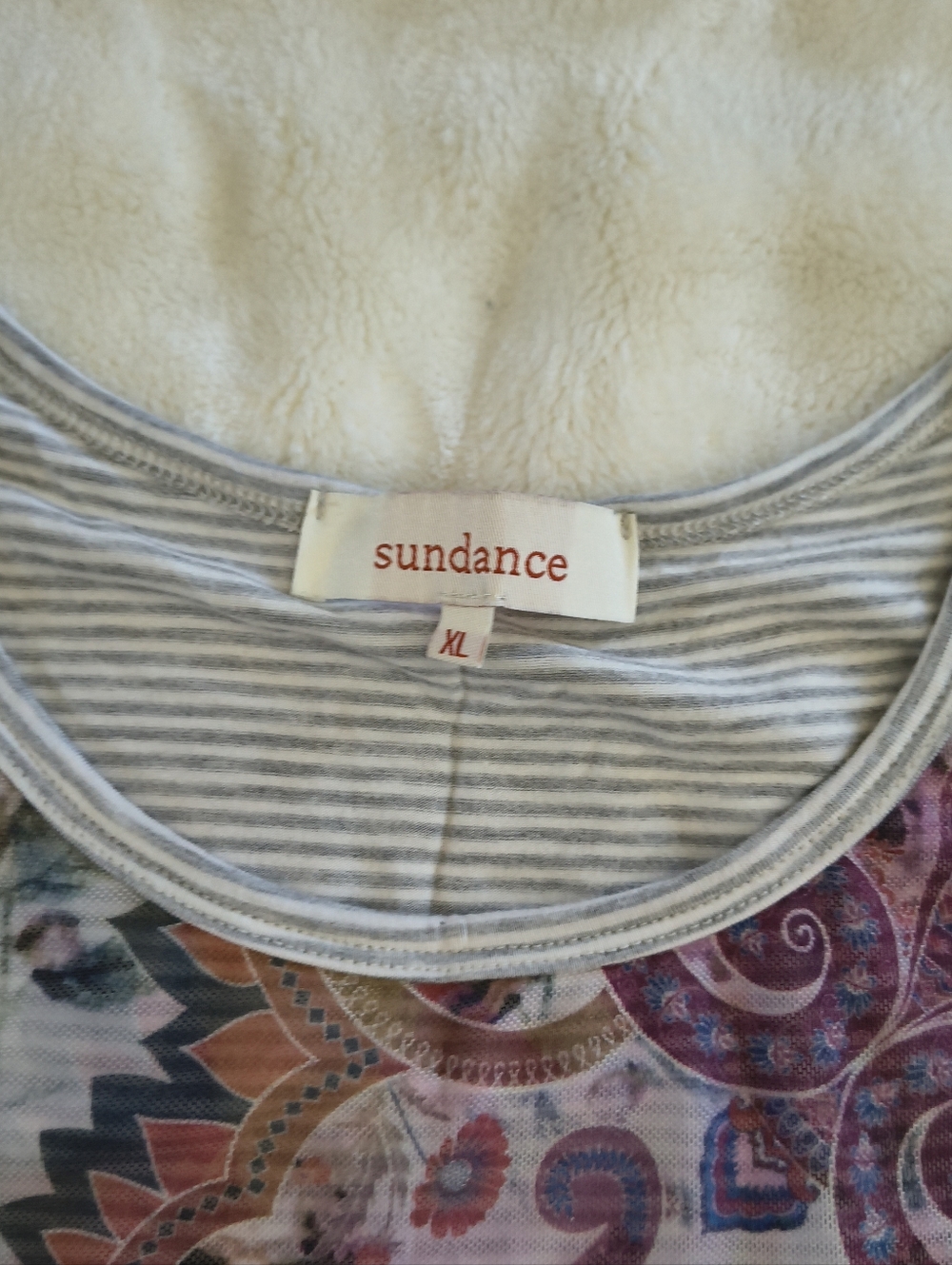 Sundance Creative Type Paisley Mesh Overlay Top - Picture 4 of 5